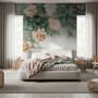 Vintage Floral and Green Leaf Wallpaper Mural