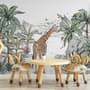 Fototapete "Tropische Tiere mit Bergmotiv für Kinderzimmer"