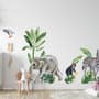 Kids Tropical Safari Animals Set Wall Decal Sticker