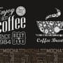 Coffee Mocha Typography Wallpaper Mural
