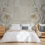 3D Embossed Look Marble Sunflower Wallpaper Mural
