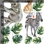 Kids Tropical Animals with Leafs Wall Decal Sticker
