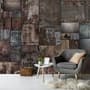 Dark Stone Wall Pattern Wallpaper Mural