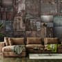 Dark Stone Wall Pattern Wallpaper Mural