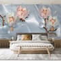 Pearl Lotus Flower and Little Butterfly Wallpaper Mural