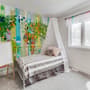 Kids World Map on the Colorful Wood Wallpaper Mural