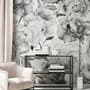 Dark Floral Charcoal Rose Flower Wallpaper Mural