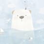 Cartoon Bear with Nightscape Wallpaper Mural