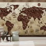 3D Looking Coffee Map Wallpaper Mural