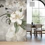 Vintage Creme Blumen Kunst Fototapete