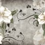 Vintage Creme Blumen Kunst Fototapete