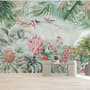 Colorful Tropical Exotic Cactus Floral with Little Birds Wallpaper Mural