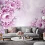 Drawn Pink Peony Floral Wallpaper Mural