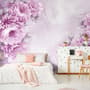Drawn Pink Peony Floral Wallpaper Mural