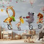 Cartoon Slackline with Animals Wallpaper Mural