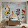 Cartoon Slackline with Animals Wallpaper Mural