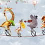 Cartoon Slackline with Animals Wallpaper Mural