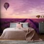 Serene Sunset Lavender and Balloon Landscape Wallpaper Mural