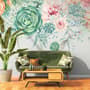 Nostalgic Soft Green Vine Floral Art Wallpaper Mural