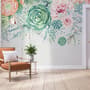 Nostalgic Soft Green Vine Floral Art Wallpaper Mural
