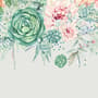 Nostalgic Soft Green Vine Floral Art Wallpaper Mural