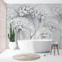 Watercolor Painting White Flowers Wallpaper Mural