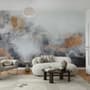 Watercolor Black Brown Smoked Paint Art Wallpaper Mural