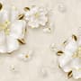 3D Embossed Look Jewelry Roses Wallpaper Mural