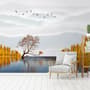 River Landscape and Yellow Autumn Trees Wallpaper Mural