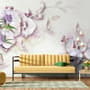 Purple Orchid Floral Wallpaper Mural