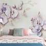 Purple Orchid Floral Wallpaper Mural