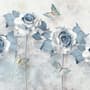 Soft Blue Floral Wallpaper Mural