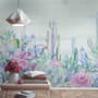 Vintage Hortensienblumen und Kakteen Fototapete