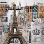 Eiffel Tower and Country Typography Wallpaper Mural
