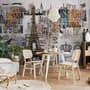 Eiffel Tower and Country Typography Wallpaper Mural