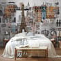 Eiffel Tower and Country Typography Wallpaper Mural