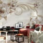 3D Look Pearl Daisy Floral Wallpaper Mural