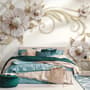 3D Look Pearl Daisy Floral Wallpaper Mural