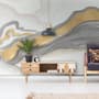 Abstract Smoke with Lines Wallpaper Mural