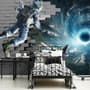 Astronaut with Galaxy Starry Wallpaper Mural