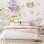3D Embossed Look Tulip Floral with Swan Wallpaper Mural