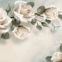 Beautiful White Roses and Butterflies Wallpaper Mural