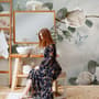 Beautiful White Roses and Butterflies Wallpaper Mural