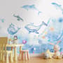 Cartoon Undersea and Whales Wallpaper Mural