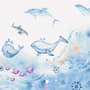 Cartoon Undersea and Whales Wallpaper Mural