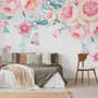 Vintage Aquarell Rosa Blumen Fototapete