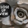 3D Embossed Look Cement Roses Wallpaper Mural