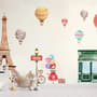 Eiffel Tower and Little Hot Air Balloon Wallpaper Mural