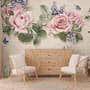 Vintage Pastel Pink Floral Wallpaper Mural