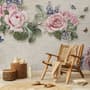 Vintage Pastel Pink Floral Wallpaper Mural